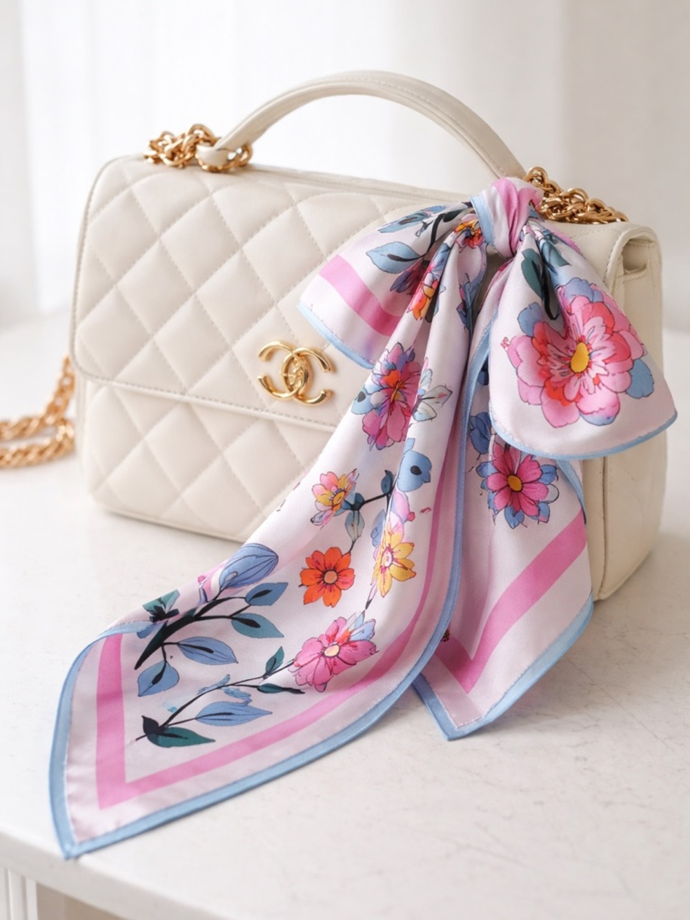 RESERVED JESSIE ZHAO NEW YORK Scarf Mulberry Silk Pink Garden Floral Luxury Gift - Picture 2 of 16
